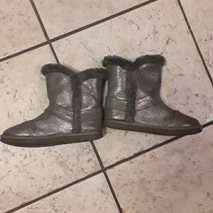 Girls size 3 Silver Airwalk sparkle boots
